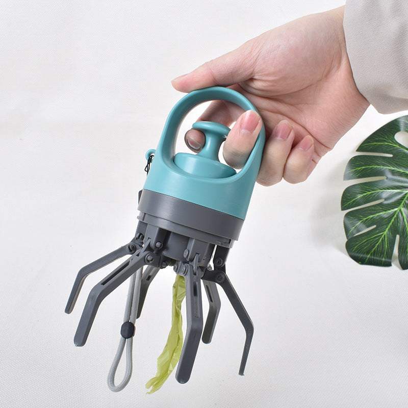A4wish dog pooper scooper with ergonomic handle picking up dog waste hands-free on grass