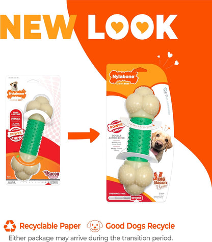 Double Action Power Chew Durable Dog Toy Bacon X-Large/Souper (1 Count)