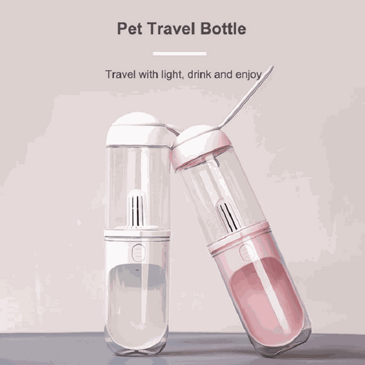 Portable outdoor travel pet water dispenser for dogs and cats with 330ml capacity