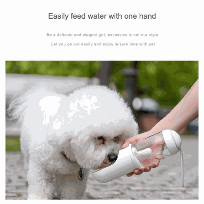 Portable outdoor travel pet water dispenser for dogs and cats with 330ml capacity
