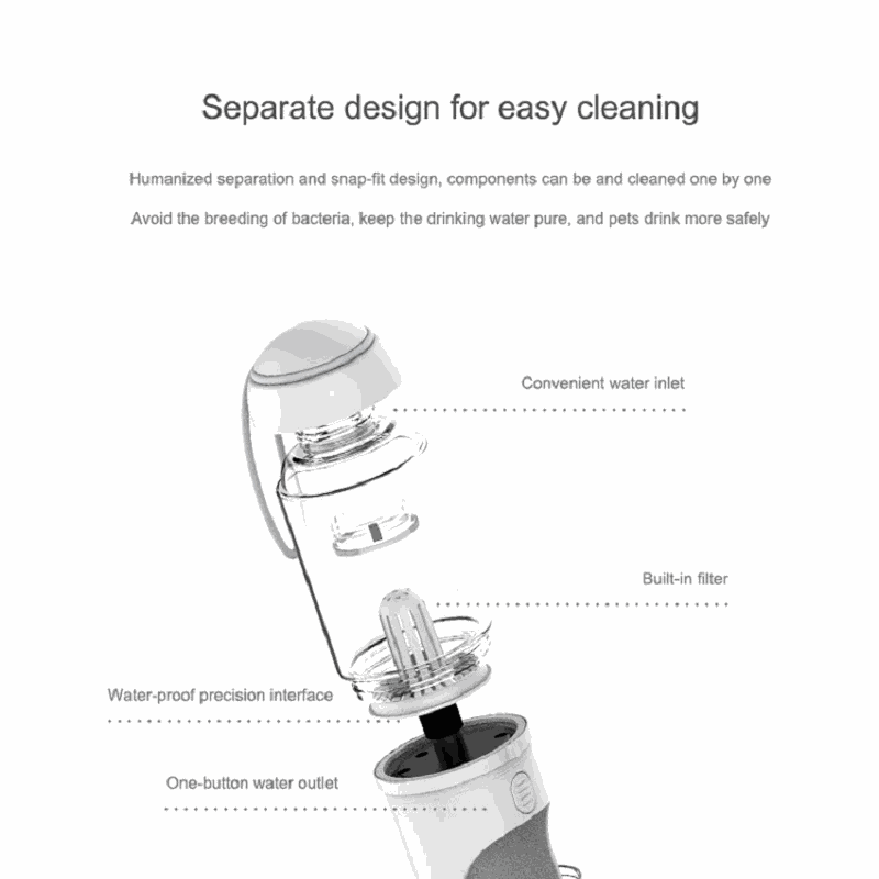 Portable outdoor travel pet water dispenser for dogs and cats