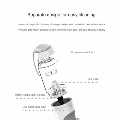 Portable outdoor travel pet water dispenser for dogs and cats