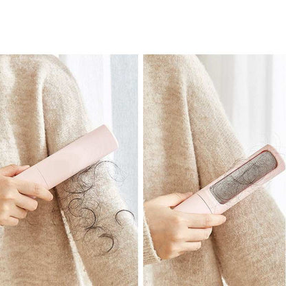 2-in-1 reusable portable pet hair remover brush lint roller
